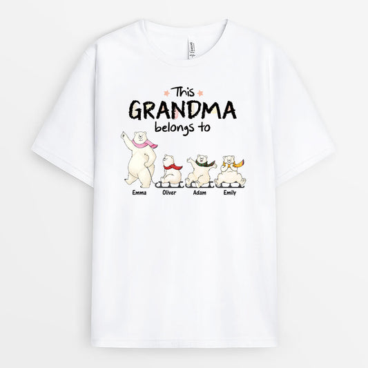 3049AUK1 bears this grandma belongs to  personalised t shirt for grandma