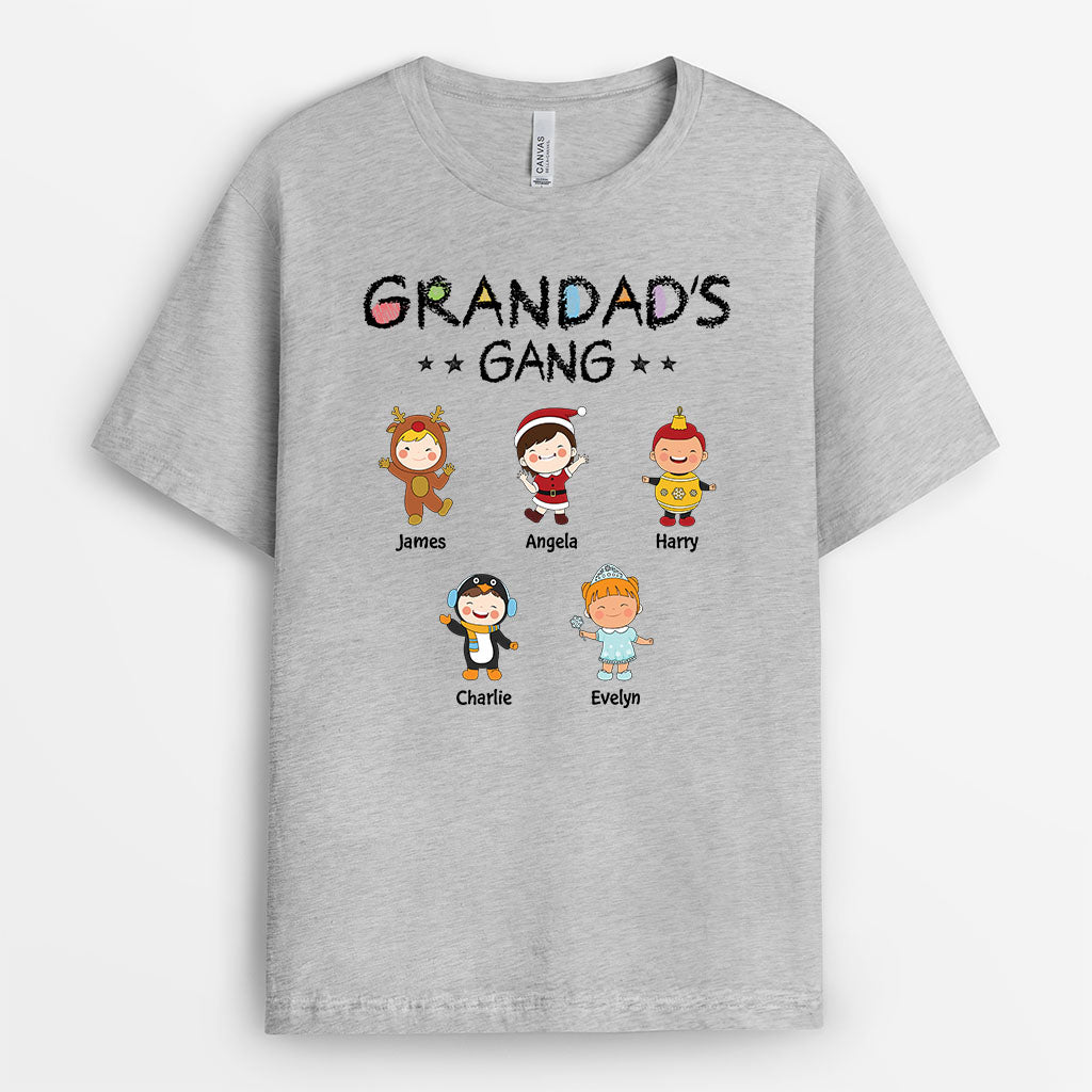 3059AUK2 grandads gang christmas  personalised t shirt for grandma