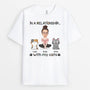 3062AUK3 in a relationship with my cats  customised t shirt for cat lovers