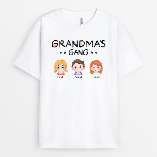 3069AUK1 grandmas gang 3 children t shirt  personalised gift ideas for grandma