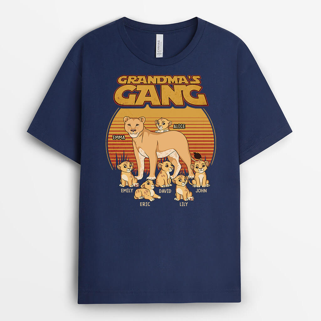 3085AUK1 lion grandmas gang  personalised t shirt ideas for grandma