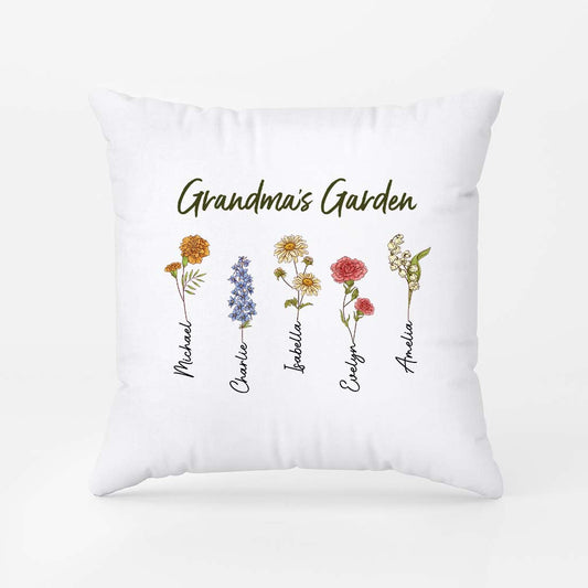 3097PUK1 grandmas garden flower pillow  personalised gifts for grandma