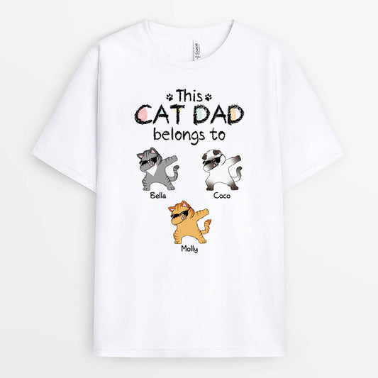 3108AUK1 cool this cat mum belongs to  customised t shirts for cat mum