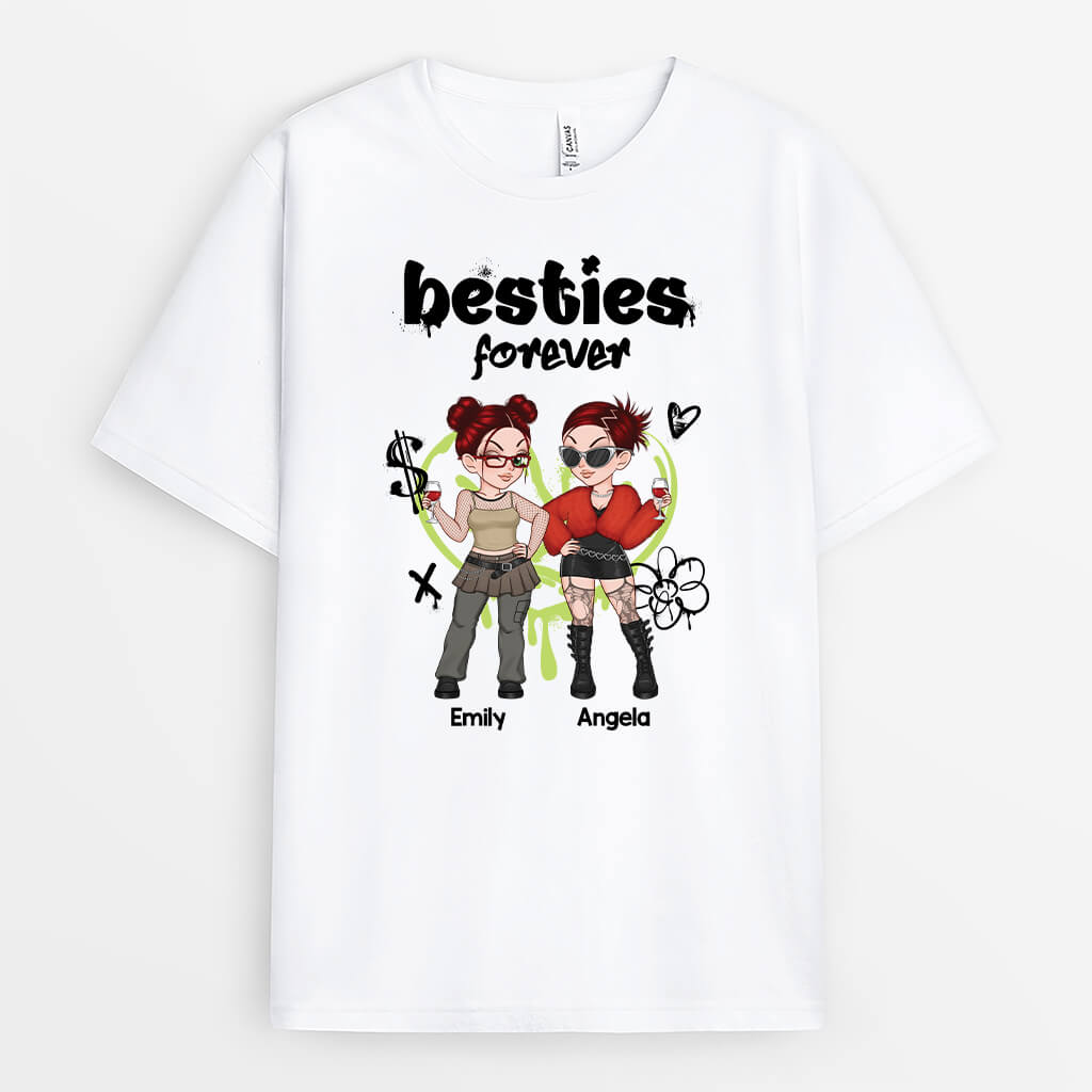 3118AUK1 besties forever t shirt  personalised gifts for friends