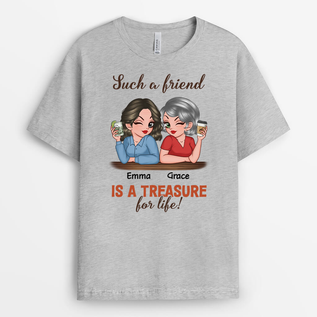 3129AUK2 such a friend is a treasure for life t shirt  custom gifts for besties