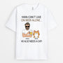 3137AUS2 man cant live on beer alone personalised gift ideas for cat dad