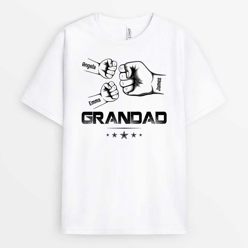 3143AUK1 fist bump grandad t shirt  personalised presents for grandad