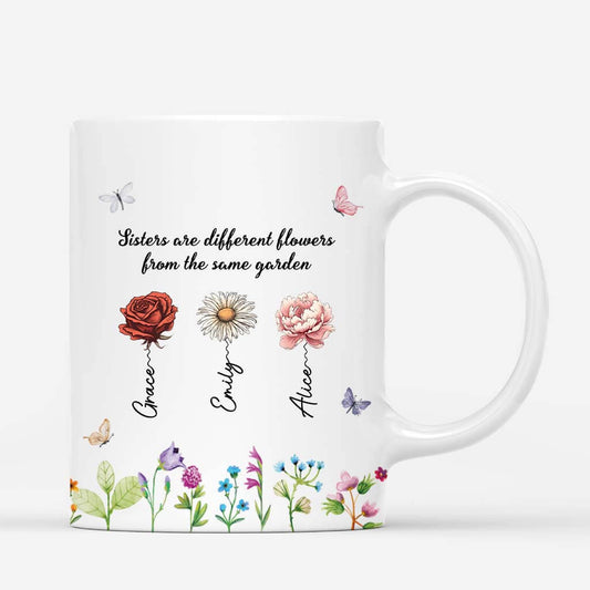 3148MUK1 sisters are different flowers mug  personalised presents for sister