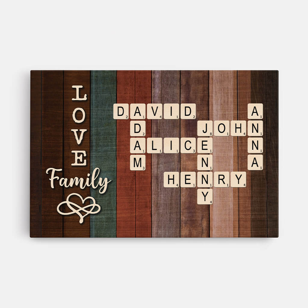 3150CUK1 love family puzzle canvas  personalised presents for parents