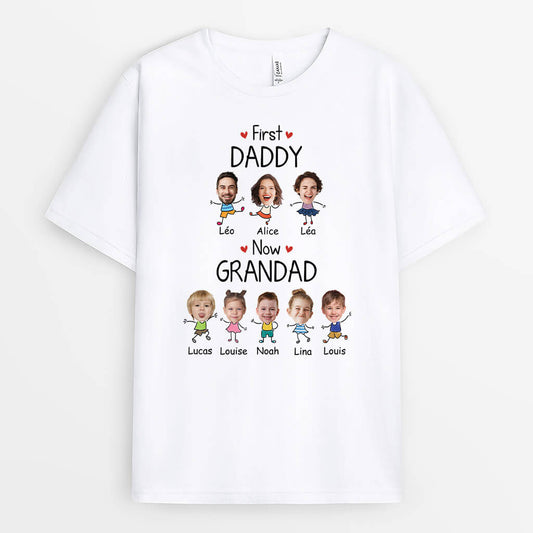 3152AUK2 first daddy now grandad t shirt  personalised gifts for grandad