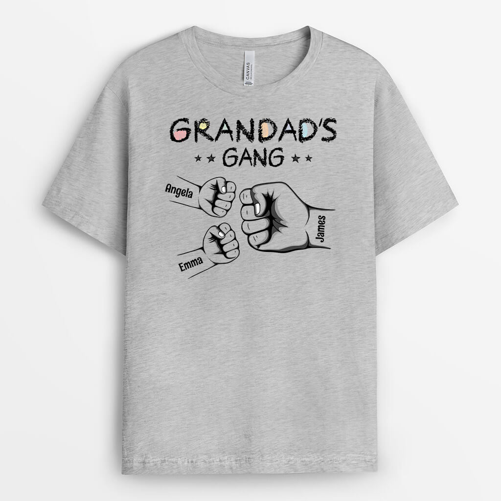 3159AUK1 grandads gang fist bump  personalised t shirt ideas for grandad