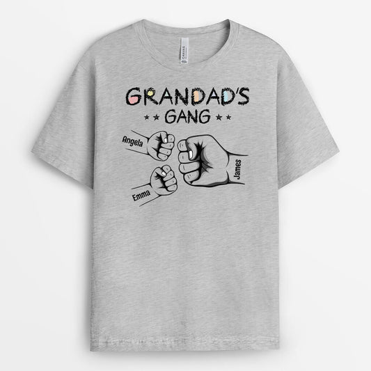 3159AUK1 grandads gang fist bump  personalised t shirt ideas for grandad