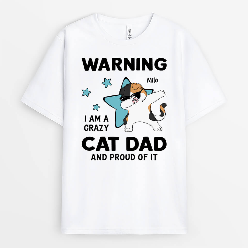 3165AUK2 warning im a crazy cat mum  personalised presents for cat mum