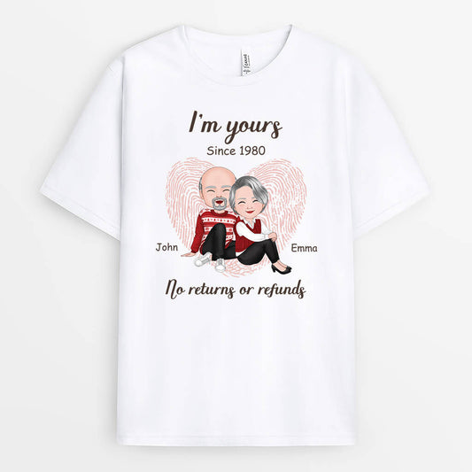 3168AUK1 i_m yours since year t shirt  personalised gifts for couples