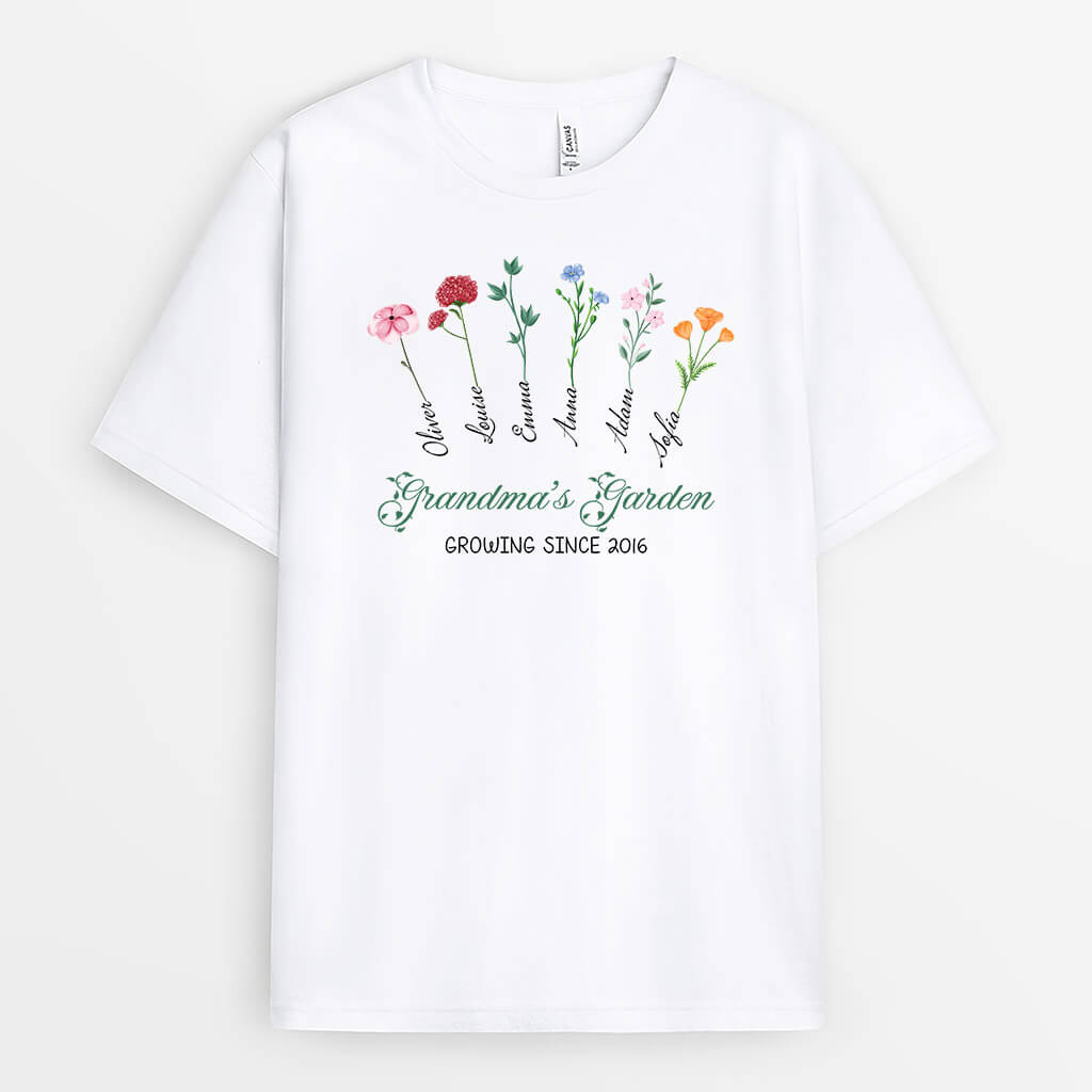 3173AUK1 grandmas garden t shirt  personalised gift ideas for grandma