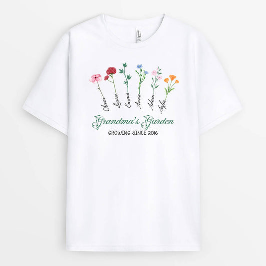 3173AUK1 grandmas garden t shirt  personalised gift ideas for grandma