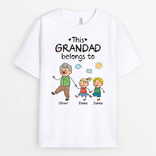 3175AUK1 this grandad belongs to  personalised t shirts for grandad