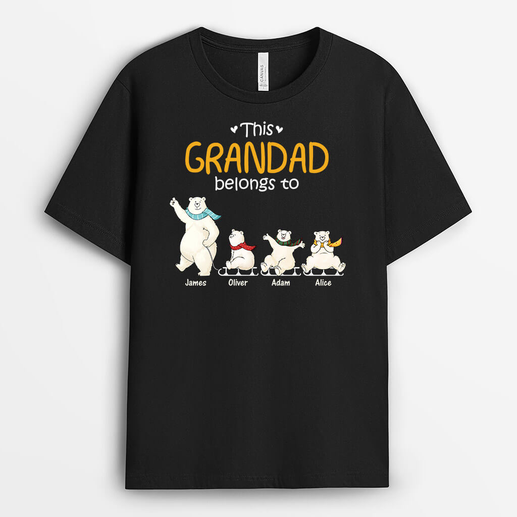 3176AUK1 white bear this grandad belongs to  customised t shirt ideas for grandad