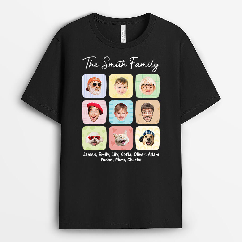 3179AUK1 face photos the smith family  personalised designed t shirts for grandparents