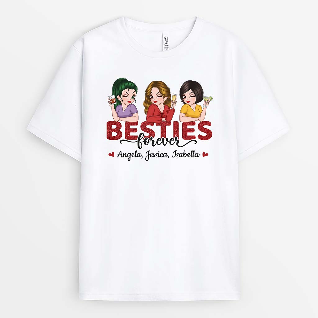 3185AUK1 besties forever t shirt  custom gifts for female friends