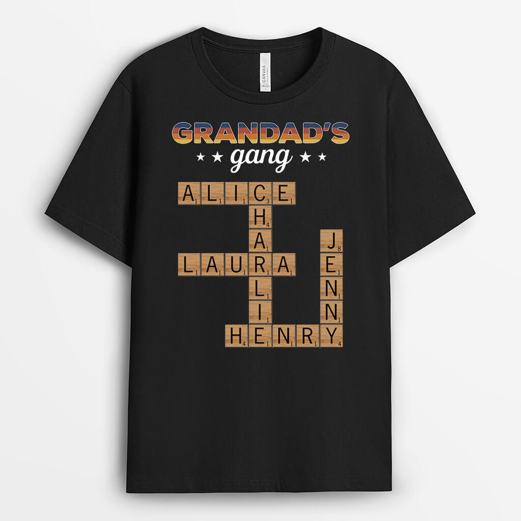 3203AUK1 grandads gang puzzle t shirt  personalised gifts for grandad