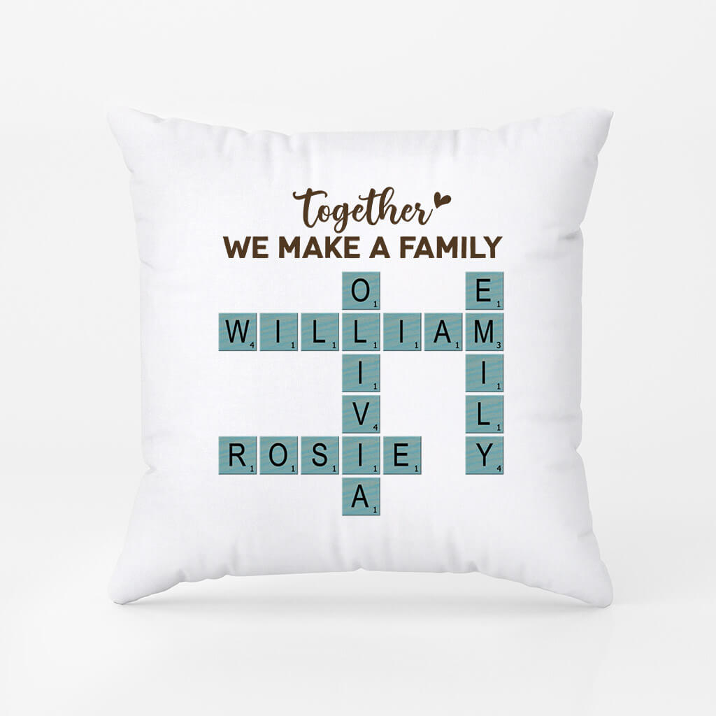 3221PUK2 together we make a family pillow  personalised gifts for family