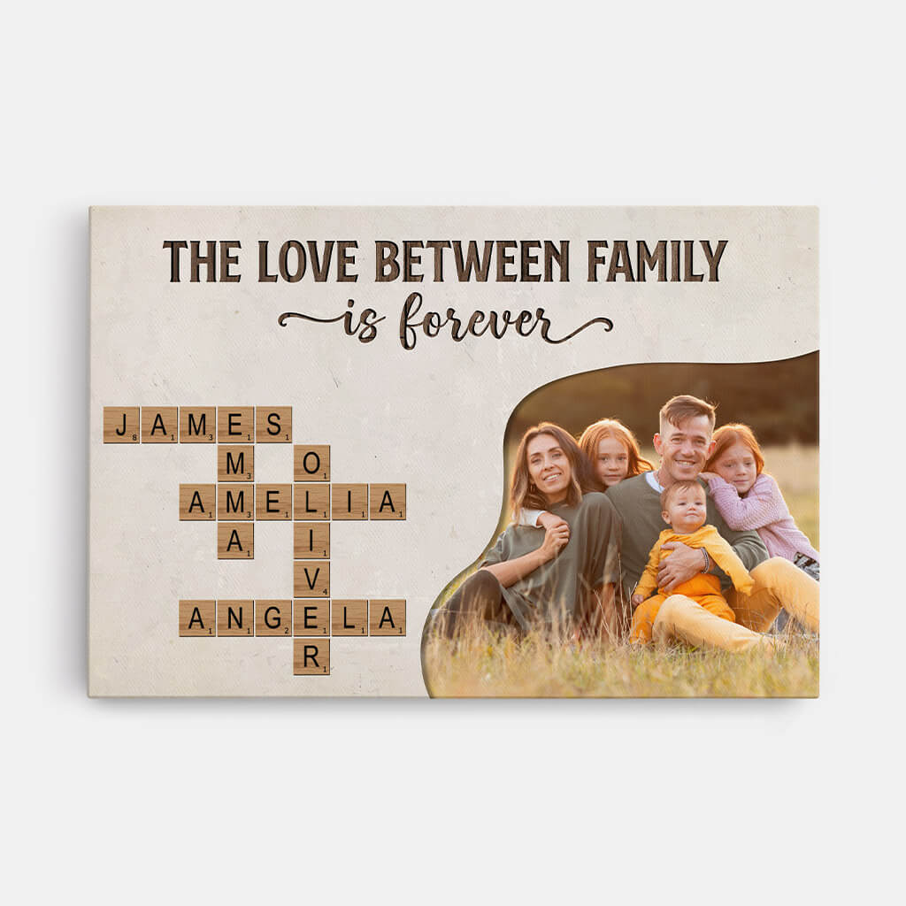 3222CUK1 the love between family is forever picture family canvas  personalised gifts for parents grandparents