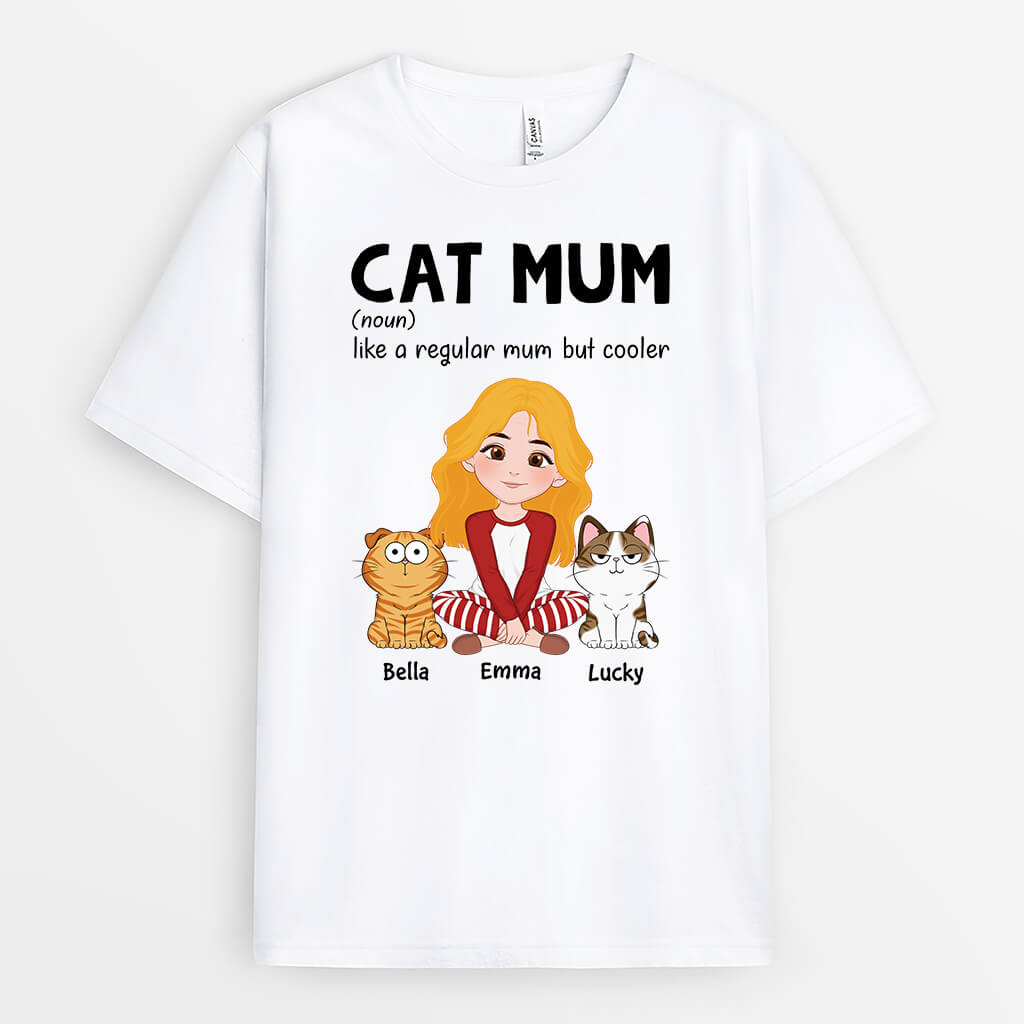 3239AUK2 cat dad definition t shirt  personalised gifts for cat dad