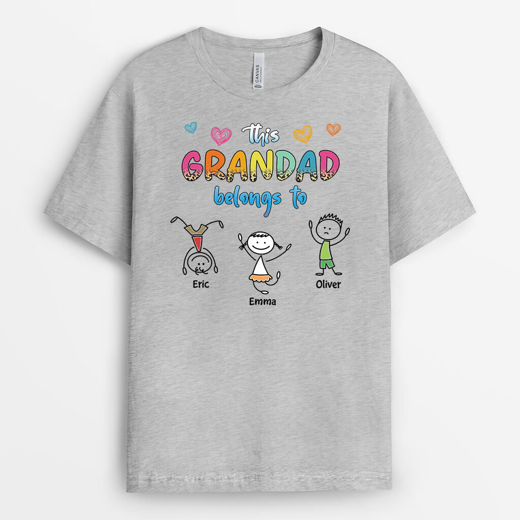 3242AUK2 colourful this grandma belongs to t shirt  personalised gifts for grandma