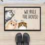 3245DUK2 we rule the house doormat  personalised gifts for cat owners