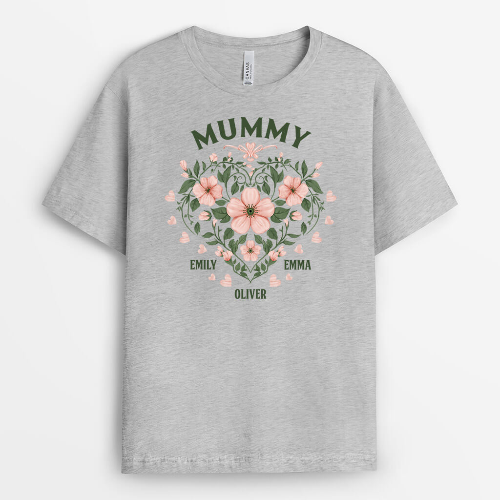 3256AUK2 grandma vintage flowers t shirt  personalised gifts for grandma