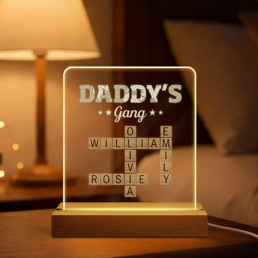 3261LUK1 personalised crossword puzzle night light for grandadgrannymumdad 3261l8l5b