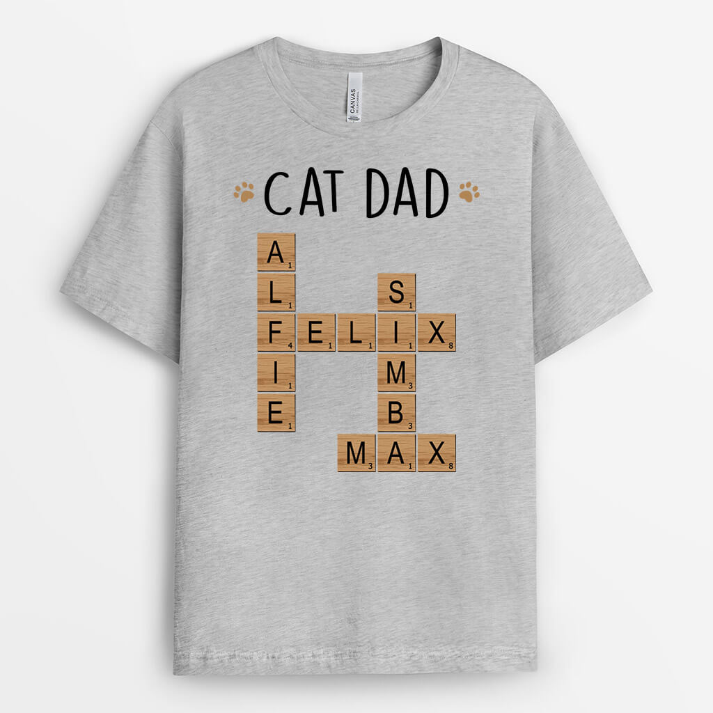 3266AUK2 puzzle cat mum cat dad t shirt  personalised gifts for cat lovers