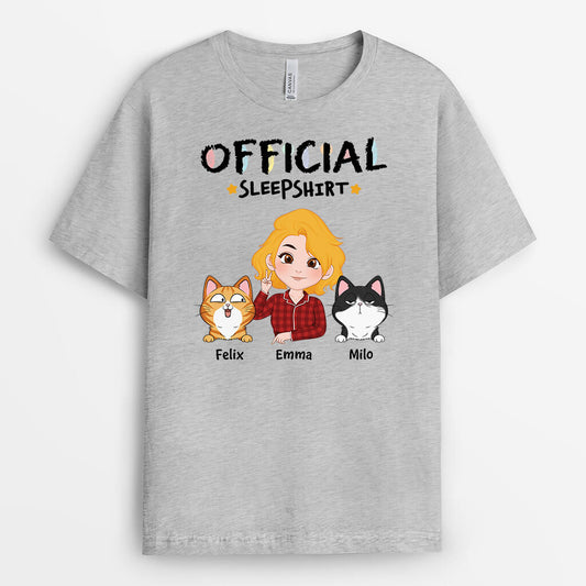 3267AUK1 cartoon official sleepshirt  personalised gift ideas for cat mum