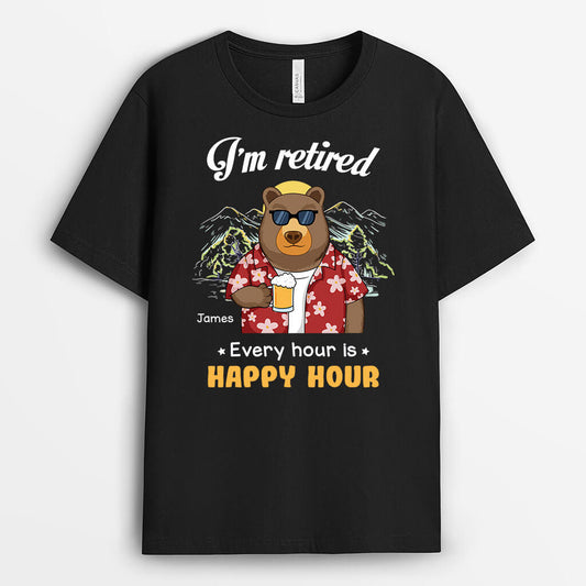 3273AUK1 every hour is happy hour t shirt  personalised gifts for male