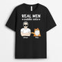 3275AUK1 real man cuddle cats t shirt  personalised gifts for male