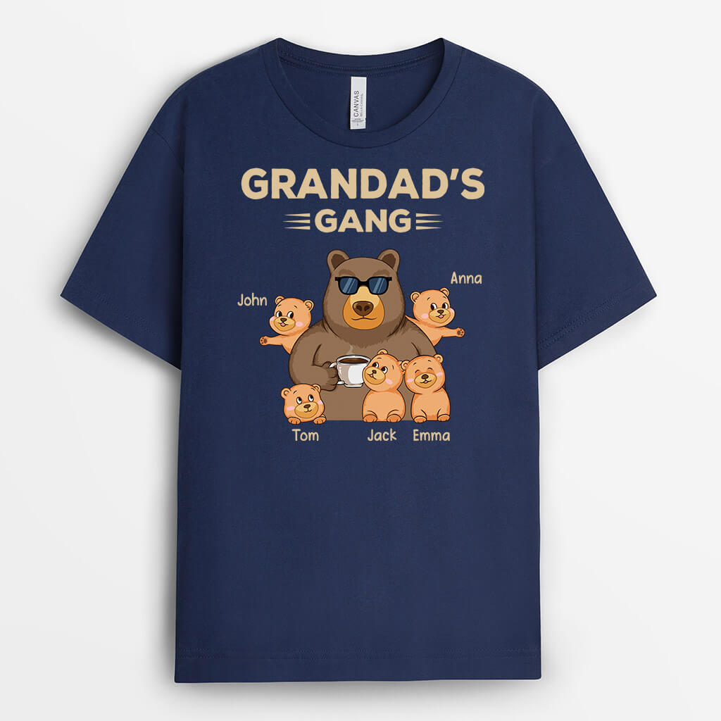 3287AUK1 cool bear grandads gang t shirt  personalised gifts for grandad