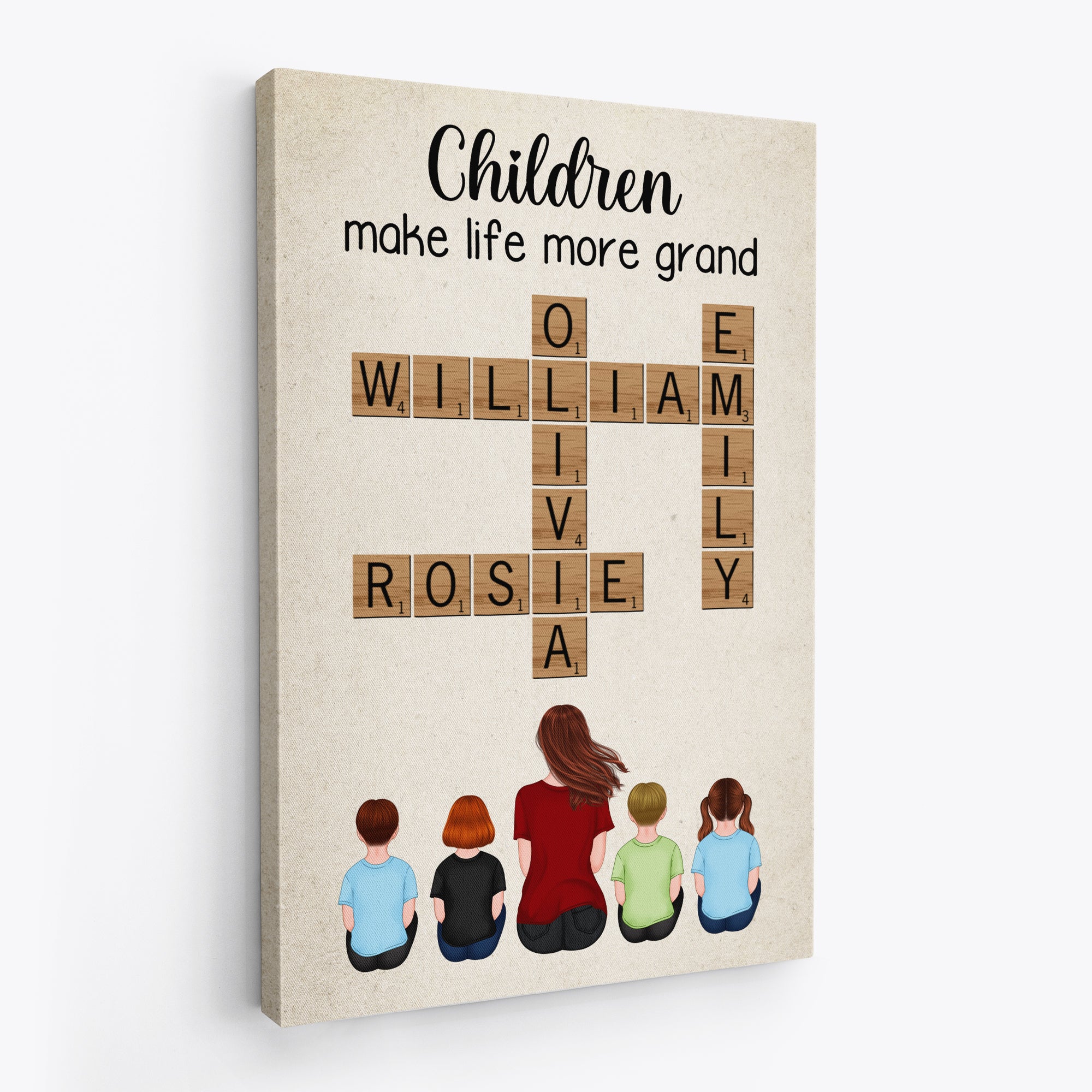 3289CUS2 grandkids make life more grand canvas personalised gift ideas for grandma