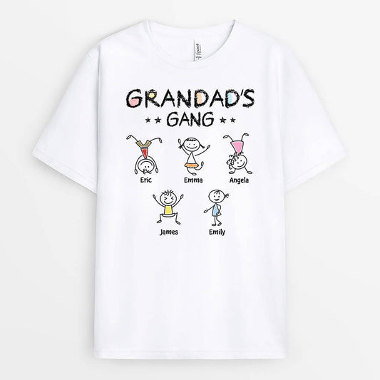 3290AUK1 papas gang stick kids t shirt  personalised gifts for grandad