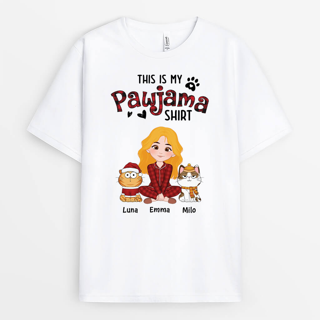 3304AUK1 this is my pawjama shirt  personalised gifts for cat mum