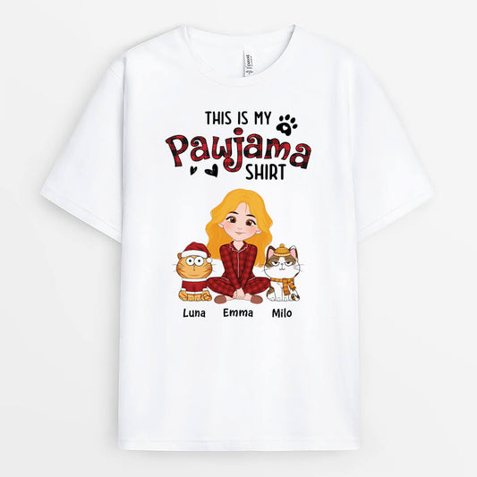 3304AUK1 this is my pawjama shirt  personalised gifts for cat mum