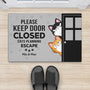 3308DUK2 please keep door closed doormat  personalised gifts for cat lovers