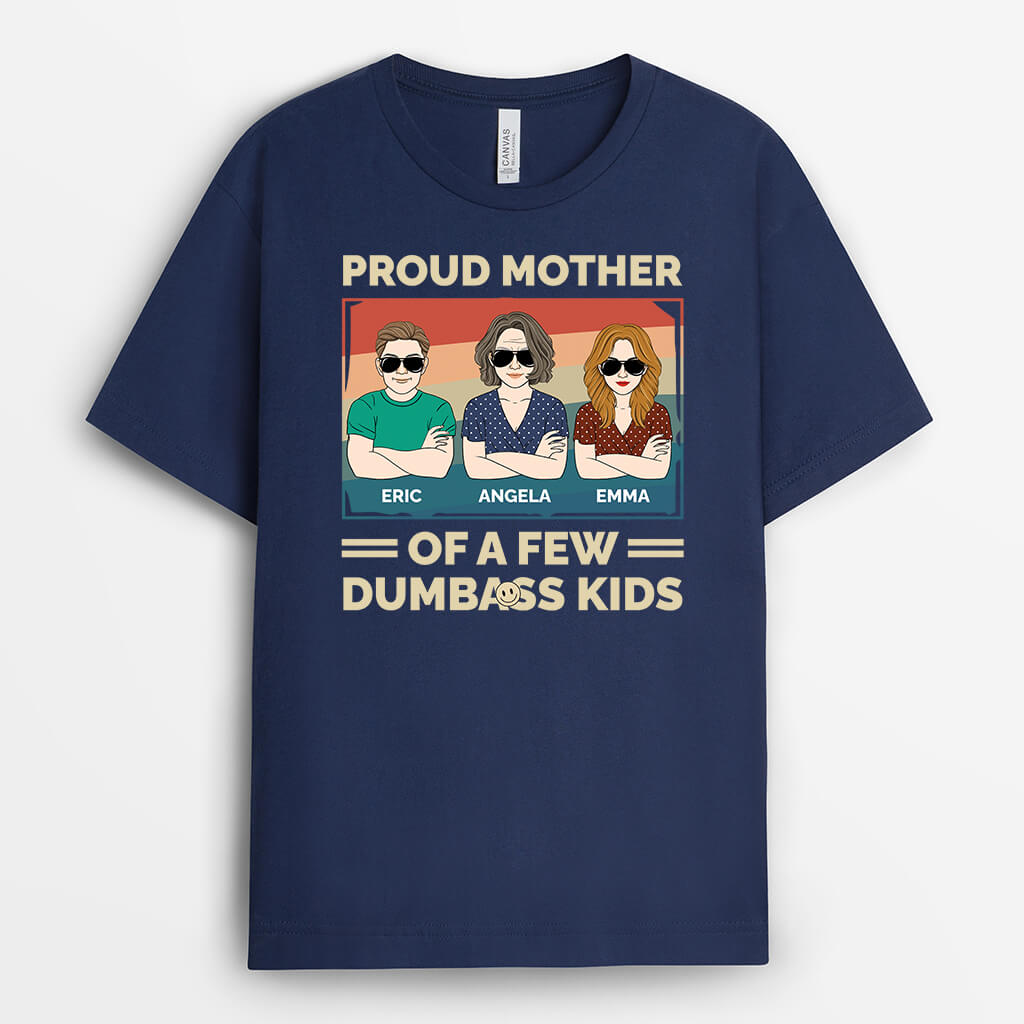 3330AUK2 personalised proud father of a few dumbass kids t shirt  personalised gifts for dad