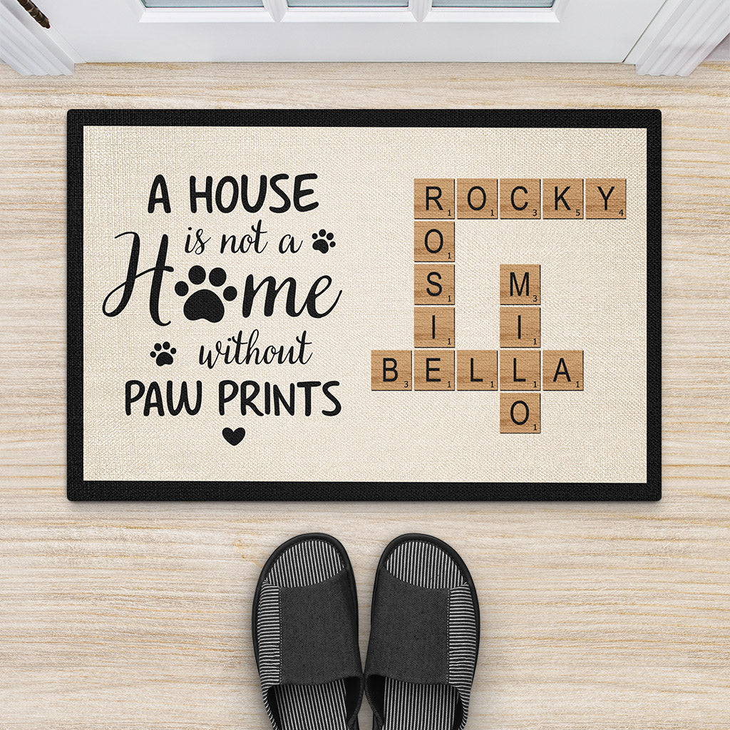 3333DUK2 personalised a house is not a home without paw prints doormat  personalised gift for pet lovers