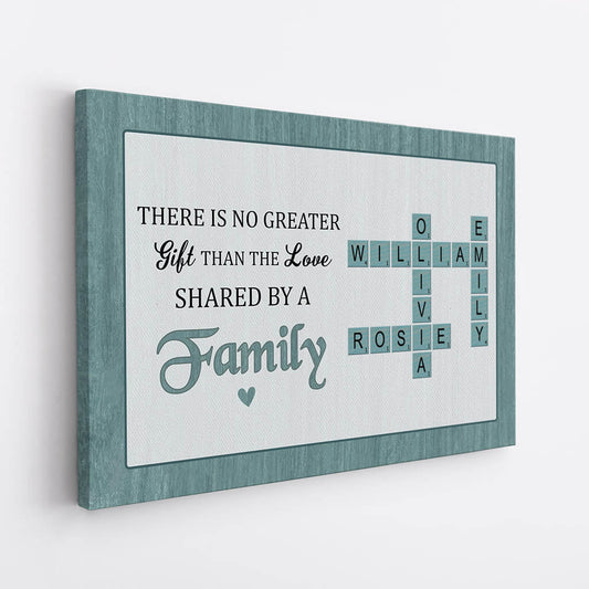 3335CUK2 personalised there is no greater gift than the love shared by a family canvas  personalised gift for family