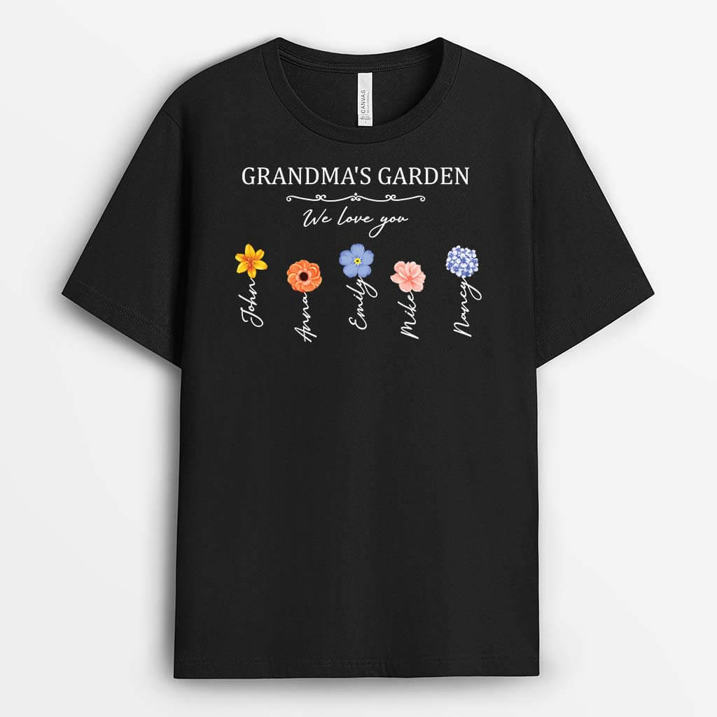 3340AUK1 grandmas garden t shirt  personalised gifts for grandma