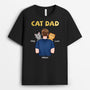 3341AUK1 personalised cat dad hugs cats t shirt  personalised gifts for cat lovers