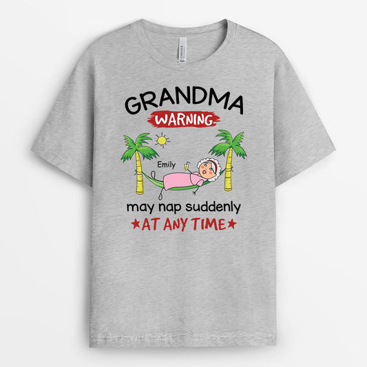 3346AUK2 personalised grandad dad warning may nap suddenly at any time t shirt  funny gifts for grandad dad