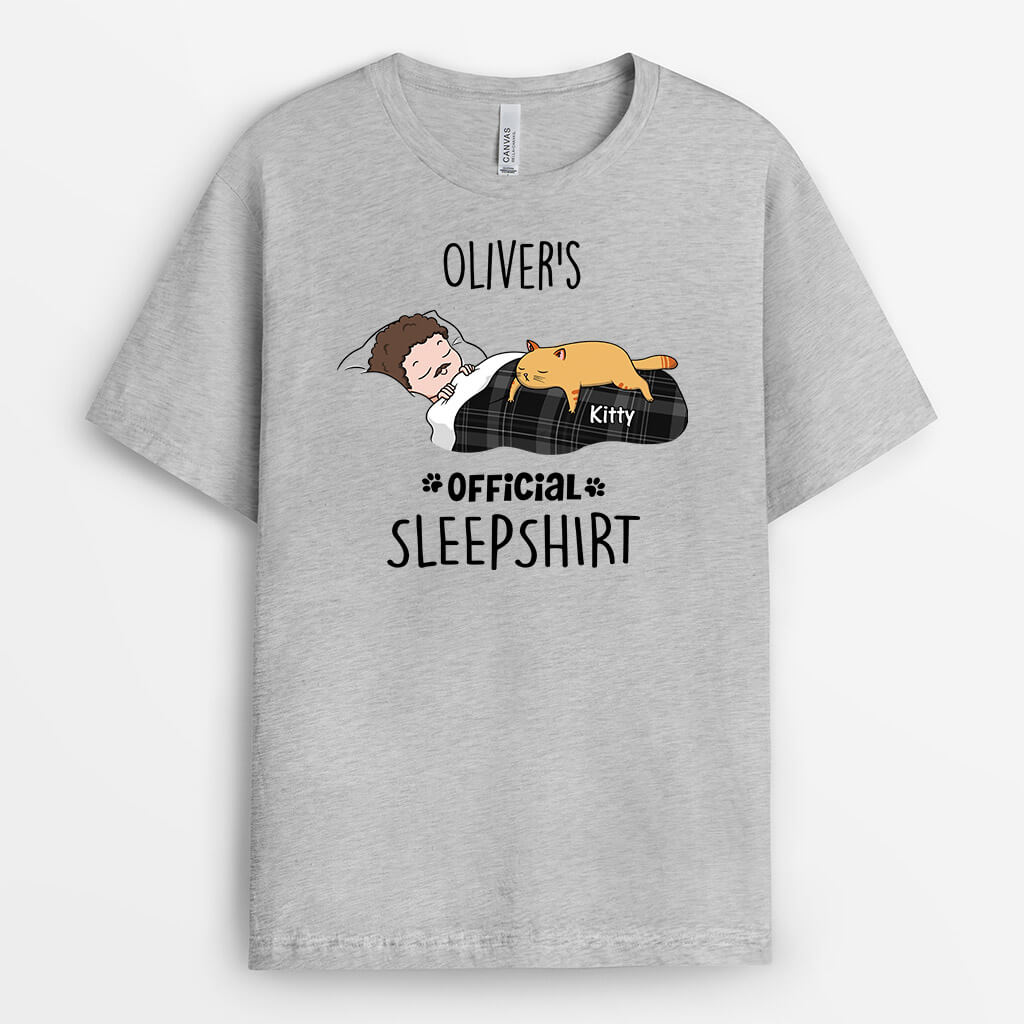 3349AUK2 personalised official sleepshirt with cats  personalised gift for cat lovers funny gift for her