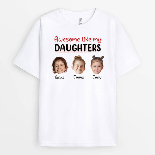 3354AUK1 awesome like my daughters t shirt  personalised gifts for grandma